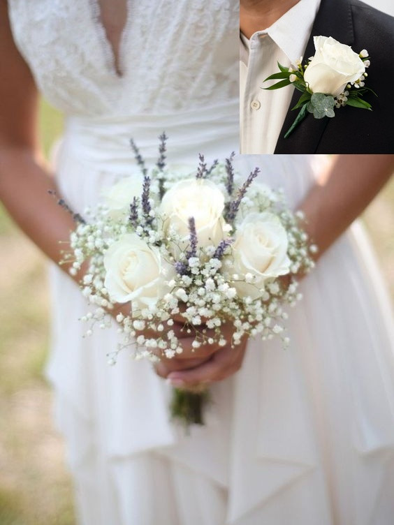 Bridal Bouquet and Boutonniere Package
