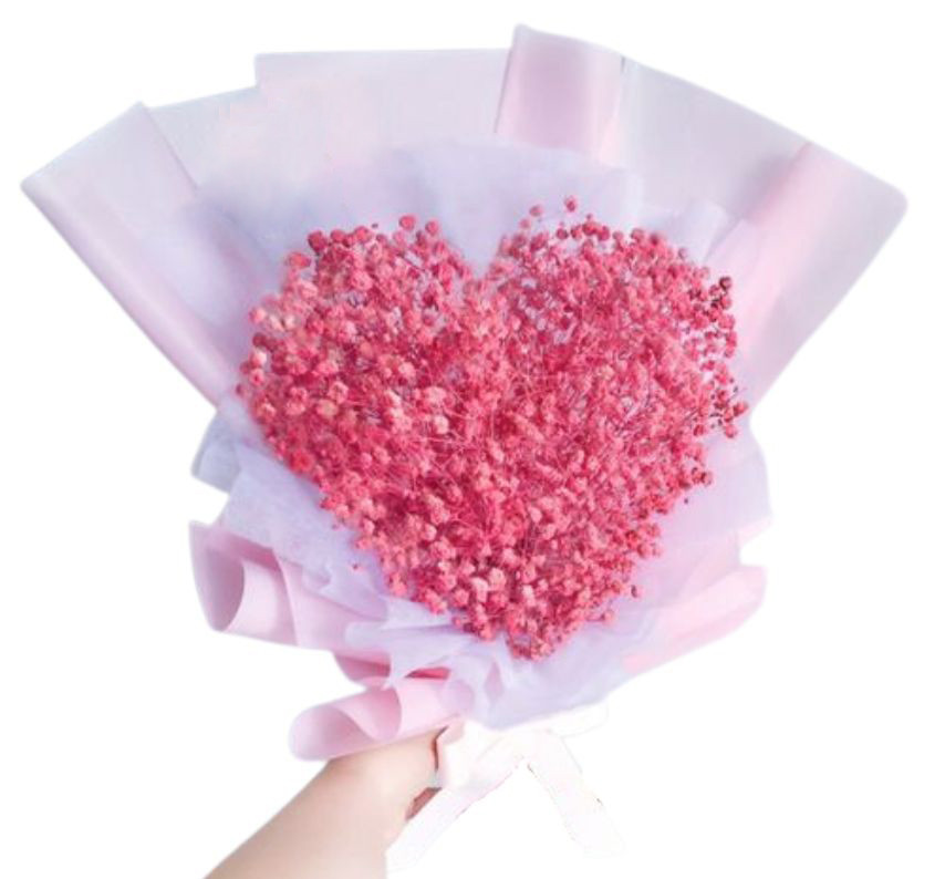 Pink Baby's Breath Heart Bouquet Manila