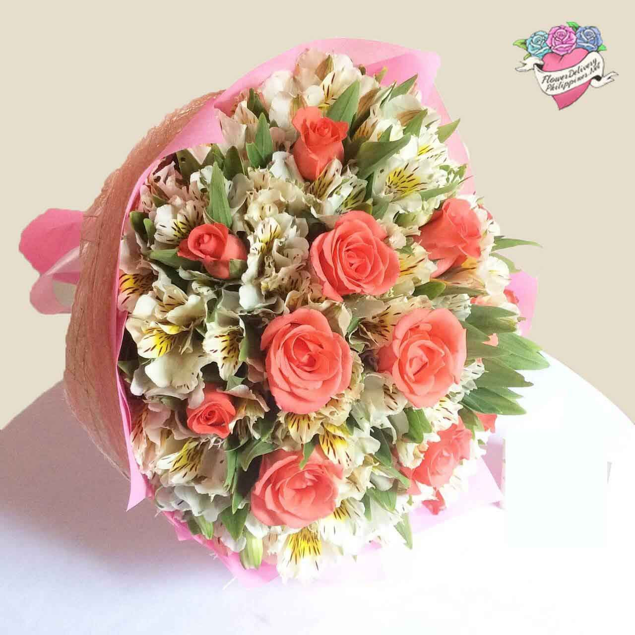 Pomelo Roses and Lilies Bouquet